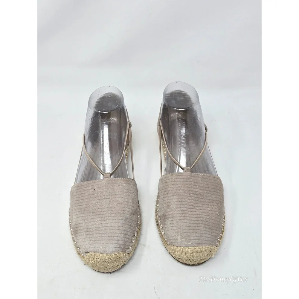 Eileen Fisher Vanilla Printed Suede Lee Espadrille Flats Shoes Size 8